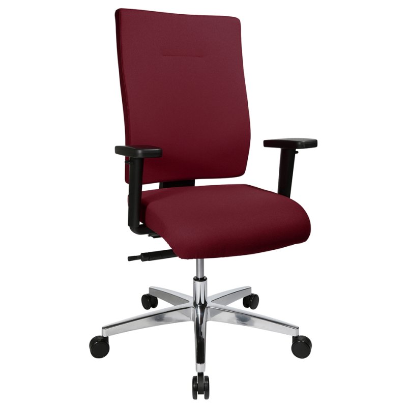 Topstar bureaustoel Profi Star 15, bordeaux, aluminium voetenkruis, armleuningen